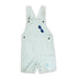 (Minor B) KIABI Glasses Embroidery Blue Striped White Boys Cotton Dungaree