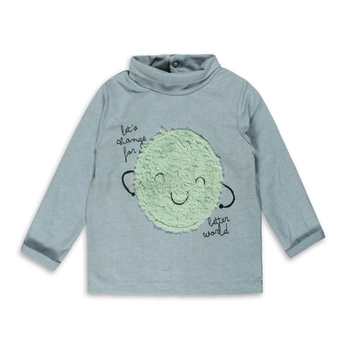 (Minor B) TEX Smile Blue Girls Cotton T Shirt