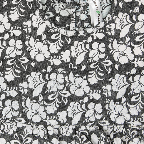 (Minor B) TWEENS And TEENS All Over Flower Grey Frock