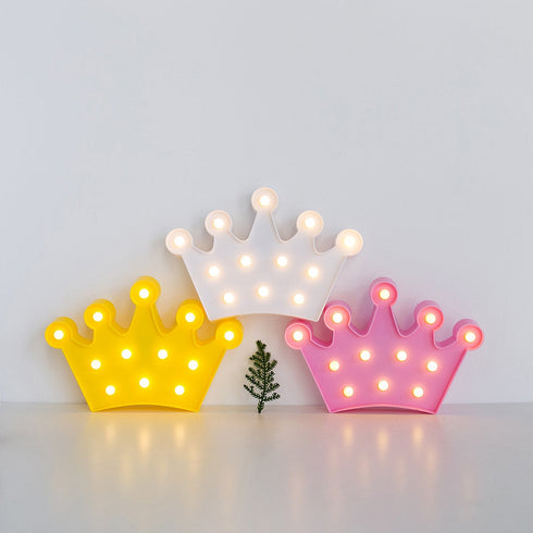 Crown Decor Unique Night Light Yellow