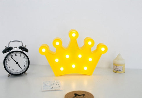 Crown Decor Unique Night Light Yellow