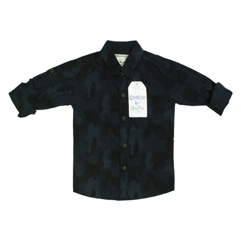 OSHKOSH Camouflage Blue And Black Premium Cotton Casual Winter Shirt