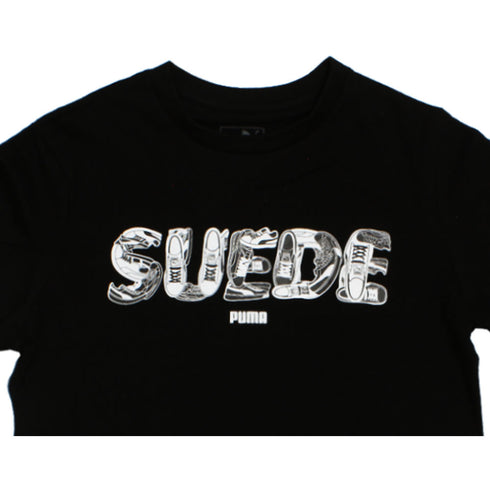 PUMA Suede Print Black Boys Premium Cotton Tshirt
