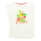 KAPPAHL Exotic Glitter Flamingo Print Premium Cotton Off White Tshirt