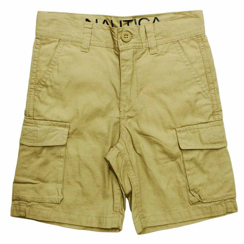 NAUTICA Boys Light Brown Cotton Cargo Shorts