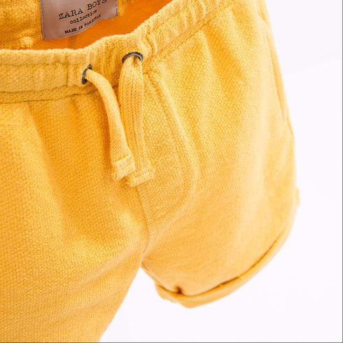 Zara Pique Mustard Bermuda Shorts