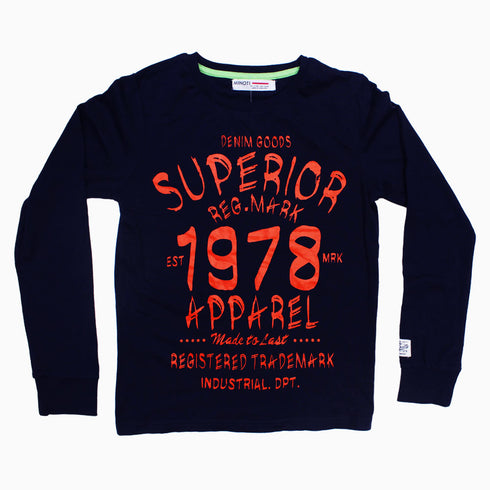 MINOTI Boys Navy Blue Superior Premium Cotton Tshirt