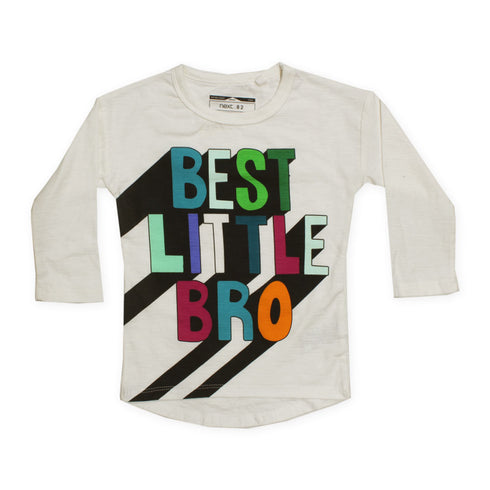 NEXT Best Little Bro Off White Boys Premium Cotton Tshirt