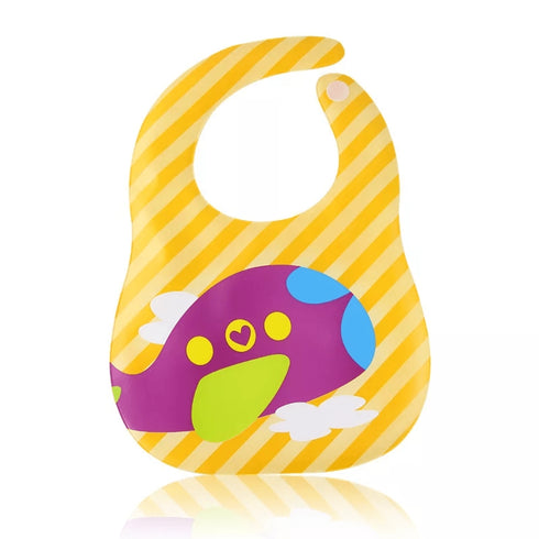 Car Yellow Stripes Print Plastic Bib