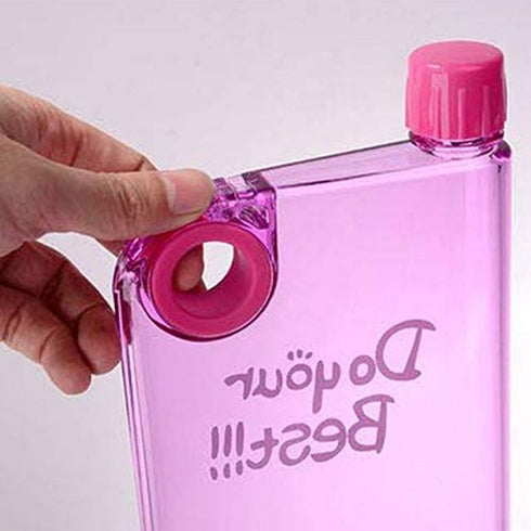 Do Your Best Pink Note Book Flat Water Bottle