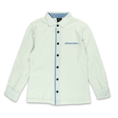 O`stin White Boys Cotton Pique Shirt