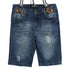 MAX Boys Light Ripped Sand Washed Blue Belt Denim Short