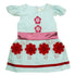 THAILAND TEBG Applique Flower Woven Cotton Light Blue Dress