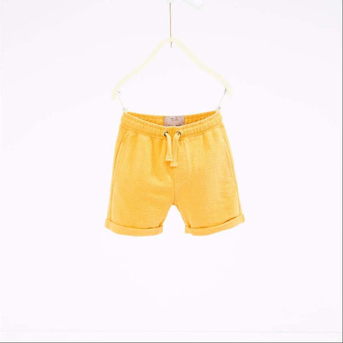 Zara Pique Mustard Bermuda Shorts