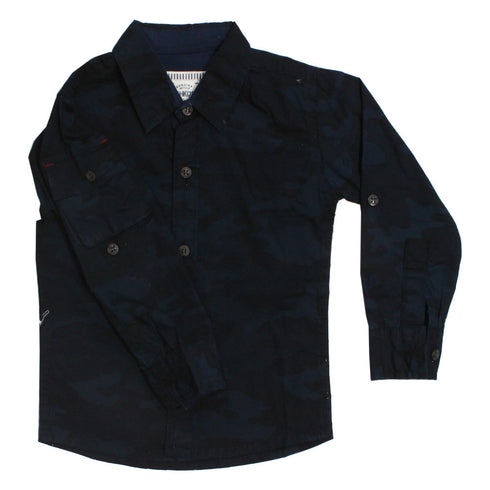 OSHKOSH Camouflage Blue Premium Cotton Casual Winter Shirt