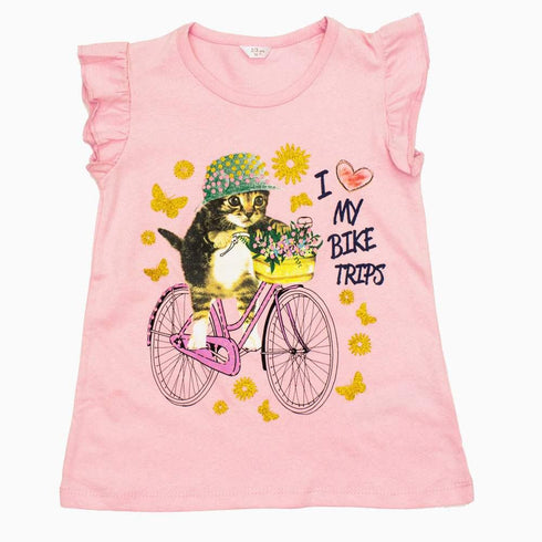 Glitter Bike Trip Girls Pink Premium 2 Piece Set