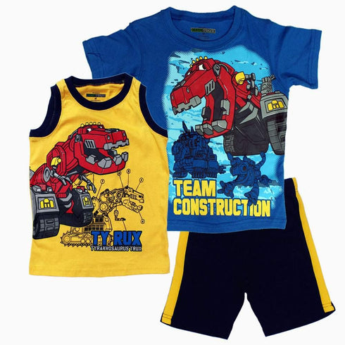 DINOTRUX Team Construction Boys Blue 3 piece Set