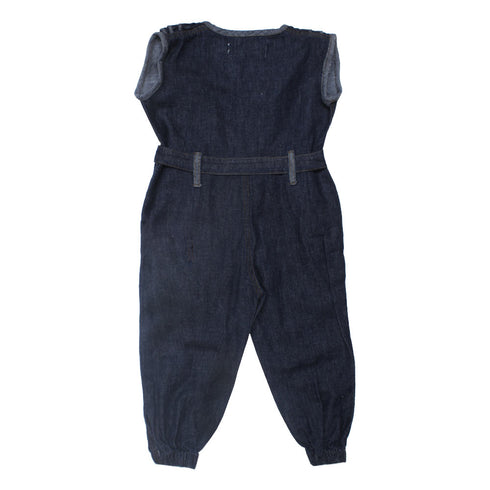 MAISA Front Flare Star Patch Dark Blue Girls Denim Jump Suit