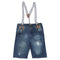 MAX Boys Light Ripped Sand Washed Blue Belt Denim Short