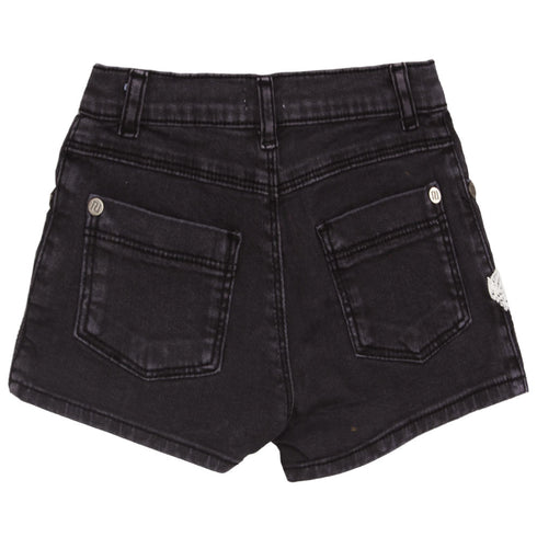 RIVER ISLAND Flower Less Black Girls Denim Short