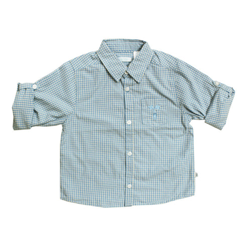 OBAIBI Blue Checks Cotton Casual Shirt