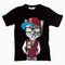 HnM Smart Cat Print boys Black Tshirt