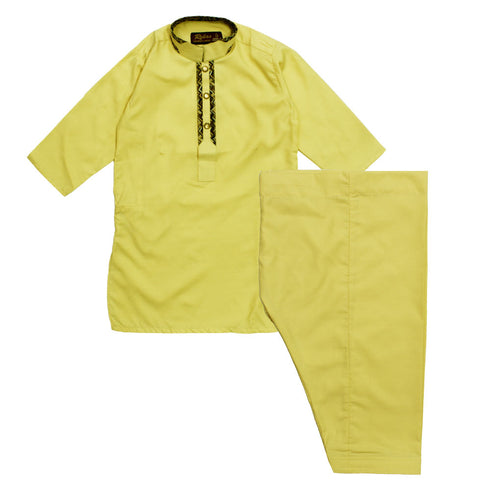 ROBAS Cotton Styled Button Patti Cream Colour Shalwar Kameez Full Suit