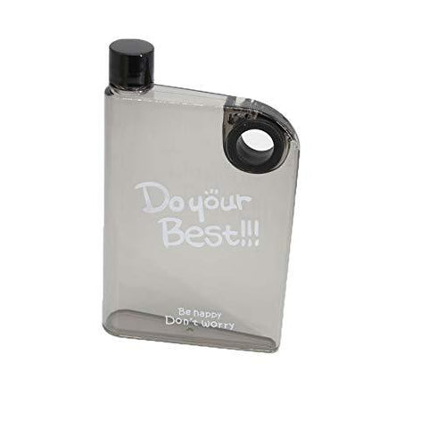 Do Your Best Black Note Book Flat Water Bottle