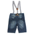 MAX Boys Light Ripped Sand Washed Blue Belt Denim Short