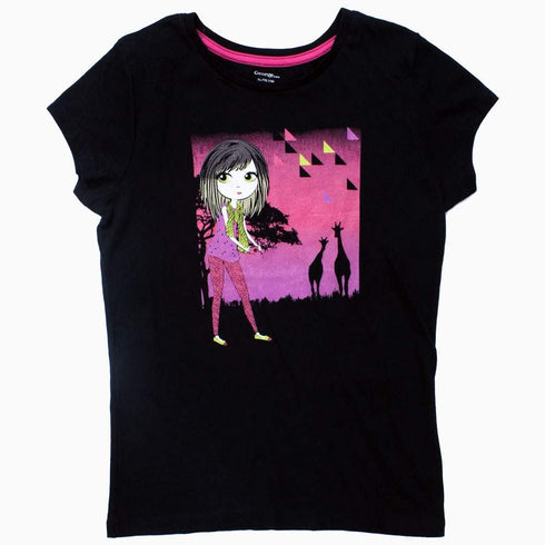 George Glitter print photographer Girls black Tshirt