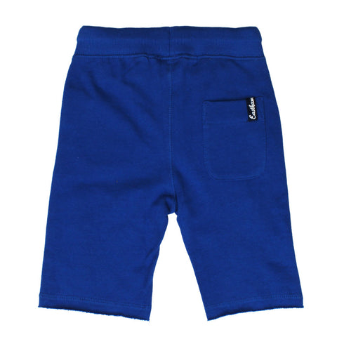 LINDEX Boys Royal Blue Applique East 94 Premium Cotton Terry Shorts