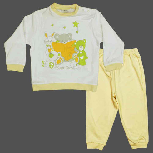 Faggatino Unisex Yellow Sweet Dreams Premium 2 Piece Night Suit