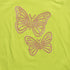 NEXT Two White Thread Butterfly Sequines Greenish Yellow Girls Premium Cotton Tshirt