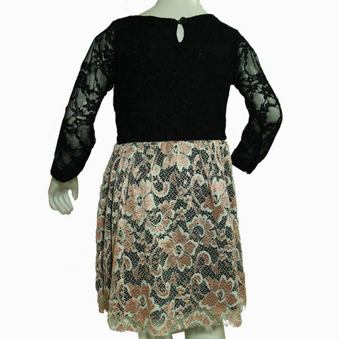 Orange flower Black net dress