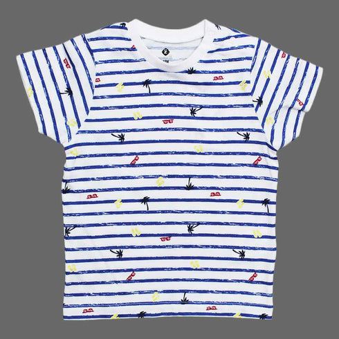 Z All Over random print Boys Yarn Dyed Premium Cotton Tshirt