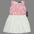 Gee Gee Girls Knitted Flocked Flowers Pink and White Knitted Dress