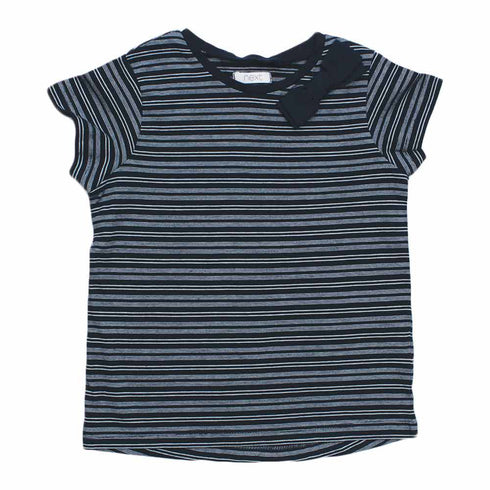 NEXT Yarn Dyed navy Blue Bow Applique Premium Cotton Tshirt