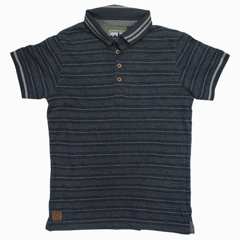 TU Boys Cut label Grey Stripes Cotton Polo
