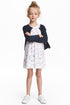HnM All Over Cute Random Prints White Premium Cotton Dress