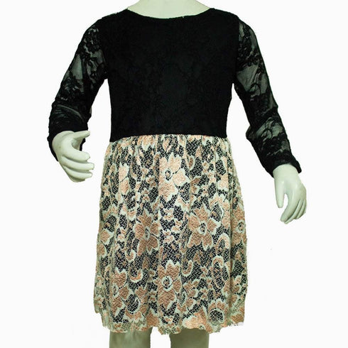 Orange flower Black net dress