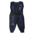 MAISA Front Flare Star Patch Dark Blue Girls Denim Jump Suit