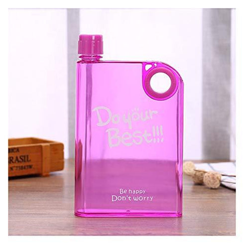 Do Your Best Pink Note Book Flat Water Bottle