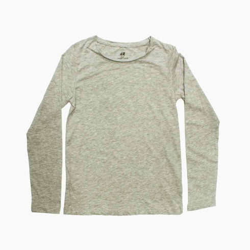 HNM Organic Cotton Boys Grey Full Sleeves Premium Tshirt