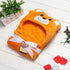 Orange Bear Hooded Blanket