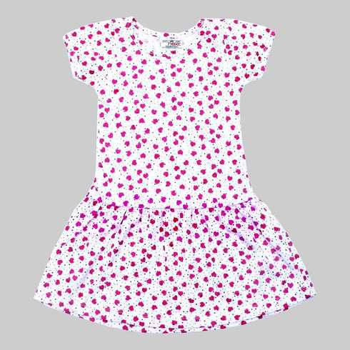 Next Magenta hearts All over Printed White Dress