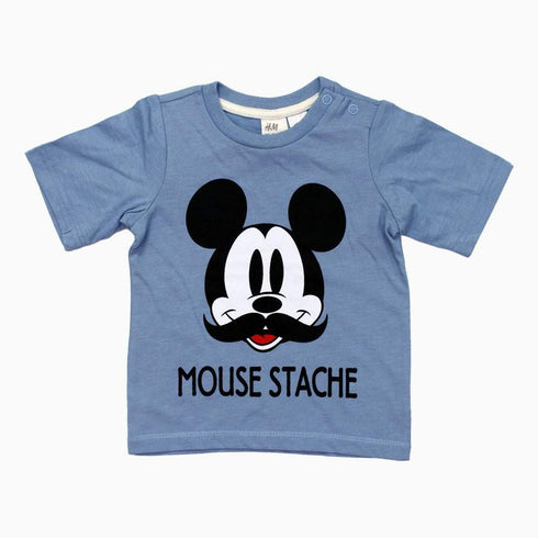 HNM Mickey MOUSE Stache Boys Blue Tshirt