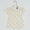 KIABI Dark Yellow Polka Dots Off White Girls Premium Cotton Tshirt