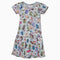 Next colourful bird print grey girls dress