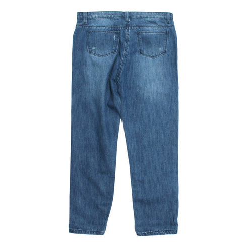 POSH Bird Embroidered Light Ripped Blue Denim Jeans