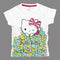 Hello Kitty Up White Girls Cotton Glitter Print Tshirt
